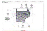 2022年奇瑞欧萌达OMODA 5电路图-右后门线束插件位置图 