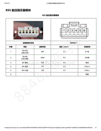 2021年款五菱征程电路图-K65 胎压指示器模块