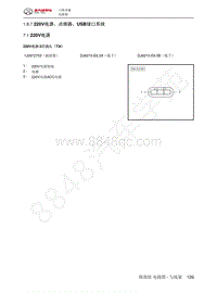 2022年北汽BJ40刀锋英雄电路图-1.8.7  220V电源 点烟器 USB接口系统