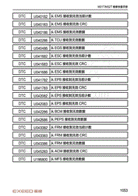 2020-2021年星途TX-DTC诊断组合仪表-U042686