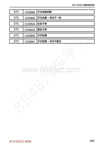 2020-2021年星途TX-DTC诊断EPB-C23352A