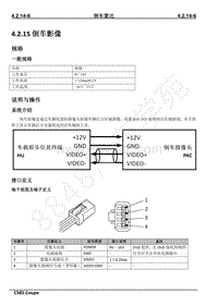 2019年长安CS85 COUPE维修手册-4.2.15倒车影像规格