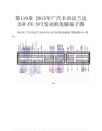  2015年广汽丰田汉兰达2GR-FE-SFI发动机电脑端子图
