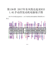  2017年东风悦达起亚KX5 1.6L手动挡发动机电脑端子图