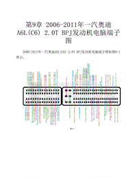 2006-2011年一汽奥迪A6L C6 2.0T BPJ发动机电脑端子图