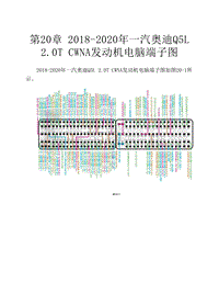 2018-2020年一汽奥迪Q5L 2.0T CWNA发动机电脑端子图