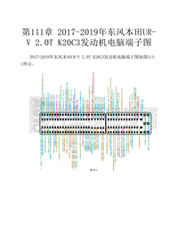  2017-2019年东风本田UR-V 2.0T K20C3发动机电脑端子图