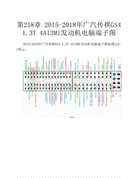  2015-2018年广汽传祺GS4 1.3T 4A13M1发动机电脑端子图