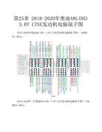 2018-2020年奥迪A8L D5 3.0T CZSE发动机电脑端子图