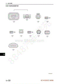 2021年星途揽月电路图1.6T车型-左后门线束连接器列表