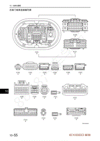 2021年星途揽月电路图1.6T车型-左前门线束连接器列表