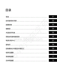 2021年星途揽月电路图1.6T车型-目录