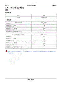 2020年款长安CS75PLUS维修手册2.3.1 制动系统-概述