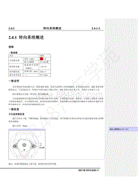 2021年长安CS75汽车维修手册-2.4 .1 转向 系统概述