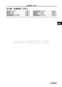 2018马自达CX4车身车间手册 09-80D 车身结构尺寸