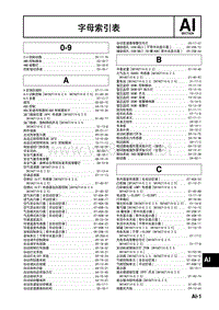 2018马自达CX4技术指导手册 字母索引表