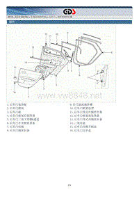 2018年起亚K5 HEV G2.0 GDI NU混动维修手册 车身维修后车门