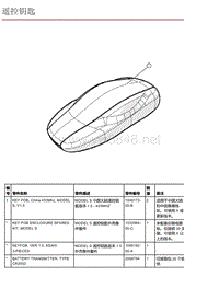 2016年特斯拉Model X零件手册 8.03 遥控钥匙