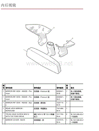 2016年特斯拉Model X零件手册 6.3 内后视镜