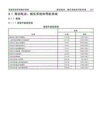 2017款威朗维修手册 8.1 移动电话、娱乐系统和导航系统