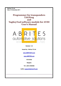 ABRITES Tag Key Tool Common User Manual