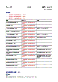 2018年奥迪A8L电路图 安装位置 继电器