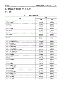 2008年别克凯越维修手册6.1 发动机机械系统-1.6升(L91)