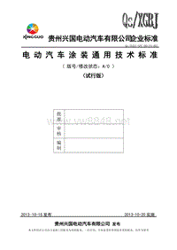 兴国电动汽车涂装通用技术标准(试行版)