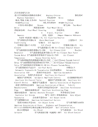 汽车英语缩写大全 无表格