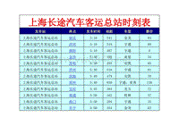 上海长途汽车客运总站XXXX年时刻表