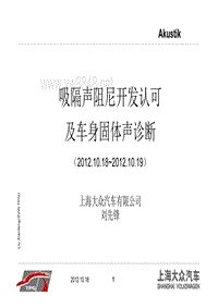 吸隔声阻尼开发认可及车身固体声诊断-XXXX-10-报告版本