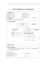 冠东车灯有限公司沪办主任职位说明书