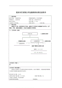 冠东车灯有限公司包接班班长职位说明书