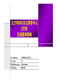 RSSC朗逸汽车东北商务中心区域营销策略报告