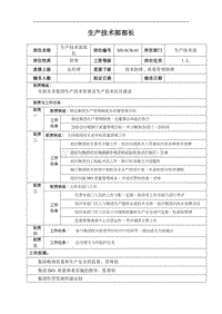 某汽车行业生产技术部部长岗位说明书