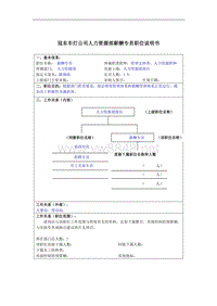 冠东车灯公司人力资源部薪酬专员职位说明书