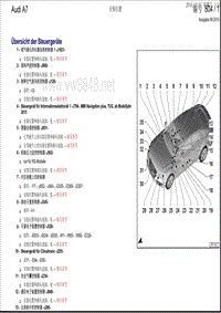 2009奥迪A7安装位置：前部控制器电路图