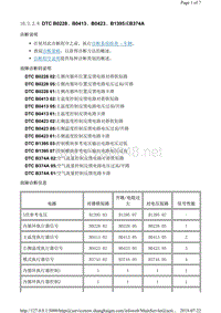 2015年凯迪拉克ATSL故障代码DTC B0228、B0413、B0423、B1395或B374A