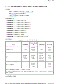 2015年凯迪拉克ATSL故障代码发动机DTC P0121-P0123、P0222、P0223、P16A0-P16A2或P2135（2.0升或2.5升）