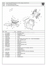 2010兰博基尼蝙蝠ELECTRICAL SYSTEM VI配件目录维修手册