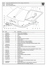 2010兰博基尼蝙蝠FRONT HOOD配件目录维修手册