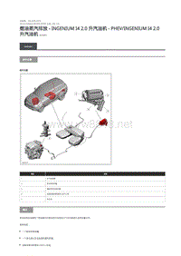 2019年混合动力路虎揽胜运动版维修手册 2.0 升汽油机 燃油蒸汽排放说明和操作