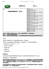 2018年路虎星脉技术公告 方向盘左侧控制开关-不工作