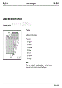 Audi A4 Garage door operation (Homelink) 2002