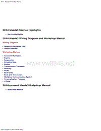 Mazda 3 Service Manual 2014v1.3 马自达3英文版维修手册