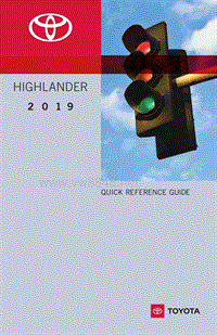 丰田2019 Highlander快速参考指南_EN