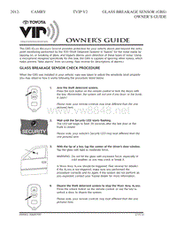 2012-2015年Camry TVIP V2玻璃破裂传感器（GBS）用户指南_EN
