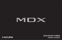 2019年讴歌MDX Sport Hybrid车主手册_EN