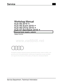 奥迪A7维修手册（4K，4KA，4KF）–车身一般修理，外部