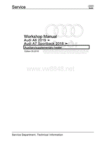 奥迪A6 C8维修手册 –辅助辅助加热器